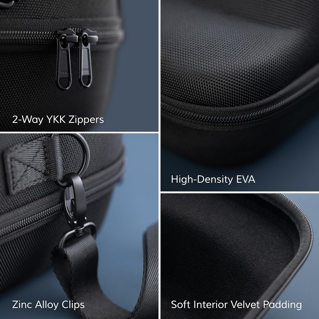 Portable Hard Shell Baseball Cap Carrier – 12.6"x9"x6.1" Crush-Proof Travel Hat Case for 6 Caps